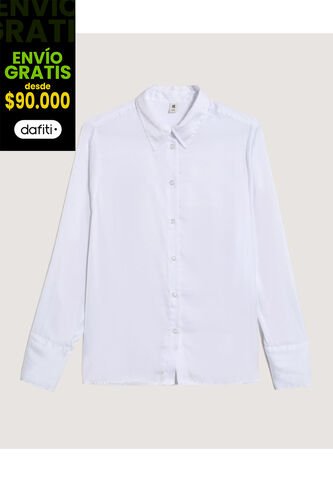 Camisa  Para Mujer Manga Larga Color Blanco Marca Ostu #40010258 Ostu