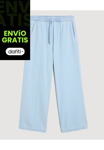 Jean Wide Leg Pretina Resortada Para Niña  Infantil Niña Azul Ostu Ostu
