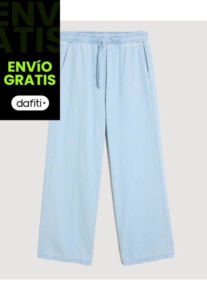 Jean Wide Leg Pretina Resortada Para Niña  Infantil Niña Azul Ostu