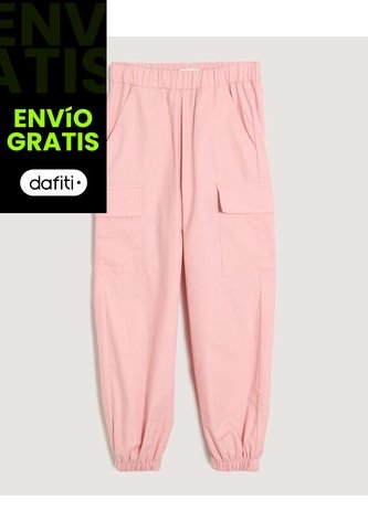 Pantalón Jogger Cargo Para Niña  Infantil Niña Rosa Ostu Ostu