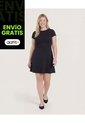 Vestido Escote Ojal Manga Casco  Para Mujer Negro Ostu de Ostu