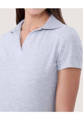 Polo Para Mujer Manga Corta Color Gris Claro Marca Ostu #40110171