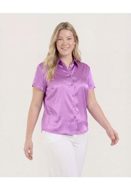 Camisa  Para Mujer Manga Corta Color Morado Marca Ostu #40010373