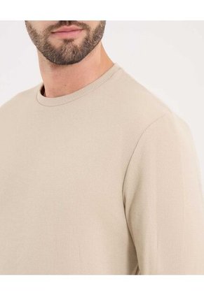 Buzo Para Hombre Cuello Redondo Color Beige Marca Ostu #60060330