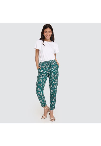 Pantalon Para Mujer Jogger Color Verde  Marca Ostu #40070398