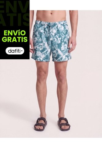 Pantaloneta De Baño Estampada  Para Hombre Crudo Ostu Ostu