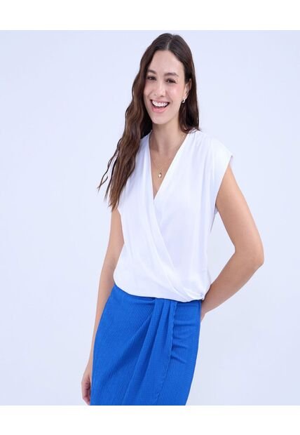 Blusa Para Mujer Manga Sisa Color Blanco Marca Ostu #40121089