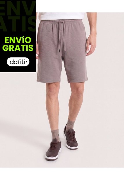 Bermuda Con Ajuste Cómodo  Para Hombre Café Ostu