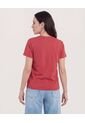 Camiseta  Para Mujer Manga Corta Cuello Redondo Color Terracota Marca Ostu #40092730 de Ostu
