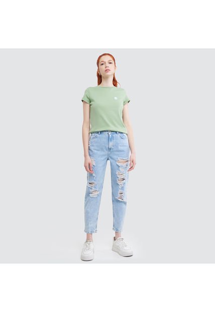 Jean Para Mujer Mom Color Azul  Marca Ostu #40160256