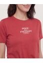 Camiseta  Para Mujer Manga Corta Cuello Redondo Color Terracota Marca Ostu #40092730 de Ostu