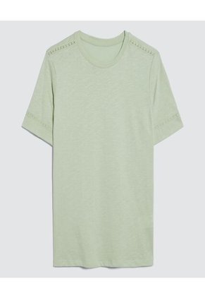 Camiseta Para Mujer Manga Corta Color Verde Marca Ostu #40091780