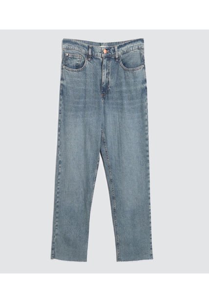 Jean Para Mujer Straight Color Azul Claro Marca Ostu #40160418