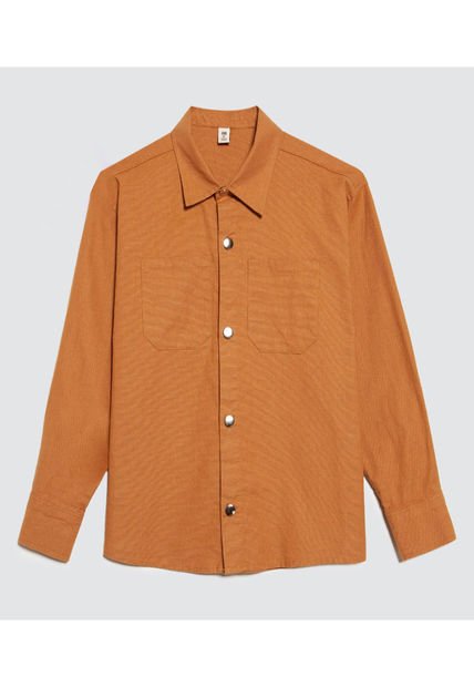 Camisa Para Niño Manga Larga Color Naranja Marca Ostu #80010053