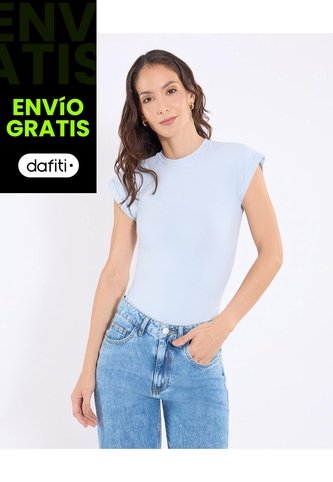 Body Manga Corta  Para Mujer Azul Ostu Ostu
