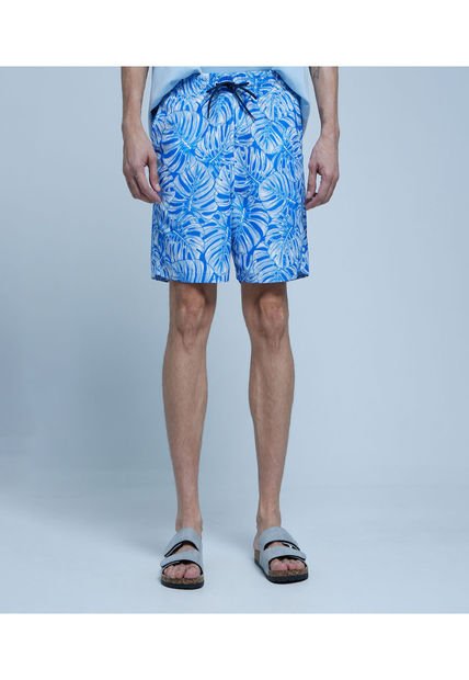 Pantaloneta Para Hombre De Baño Corta Color Azul Medio Marca Ostu #60270030