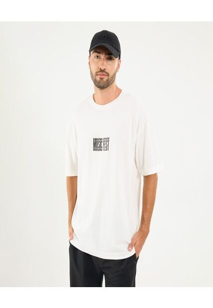 Camiseta Para Hombre Manga Corta Cuello Redondo Color Crema Marca Ostu #60091676