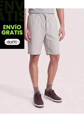 Bermuda Resort Con Cordón De Ajuste  Para Hombre Gris Ostu Ostu