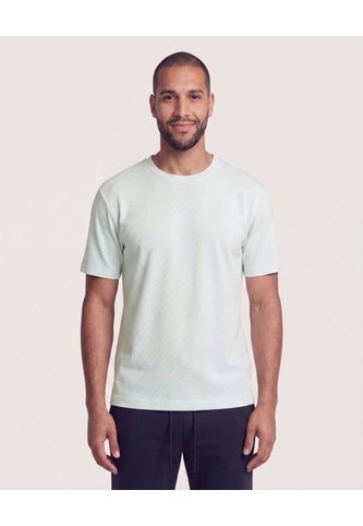 Camiseta Unicolor Texturizada  Para Hombre Verde Ostu Ostu