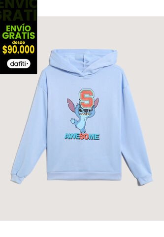 Buzo  Para Mujer Hoodie Color Celeste Marca Ostu #40060518 Ostu