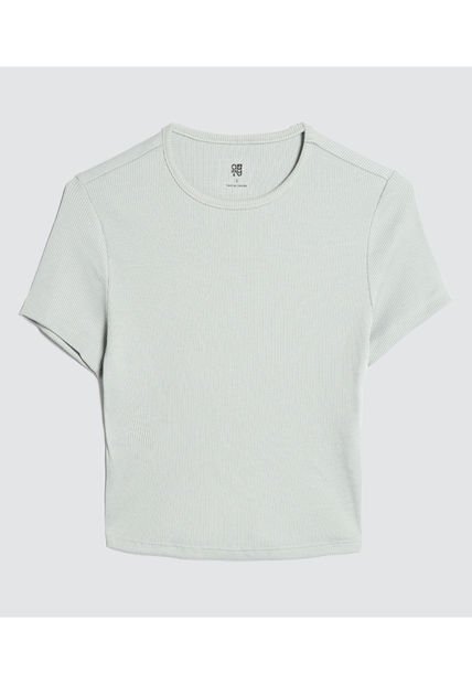 Crop Top Para Mujer Manga Corta Color Verde  Marca Ostu #40092041