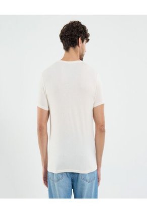 Camiseta Para Hombre Manga Corta Cuello Redondo Color Crema Marca Ostu #60091651