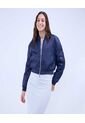 Chaqueta Para Mujer Bomber Color Azul  Marca Ostu #40080217 de Ostu