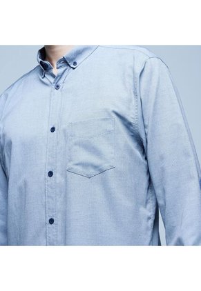 Camisa Para Hombre Manga Larga Con Bolsillo Color Azul  Marca Ostu #60010637