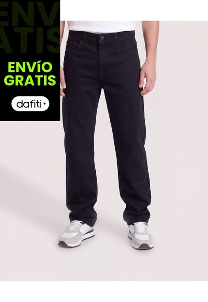 Jean Straight Clásico  Para Hombre Negro Ostu