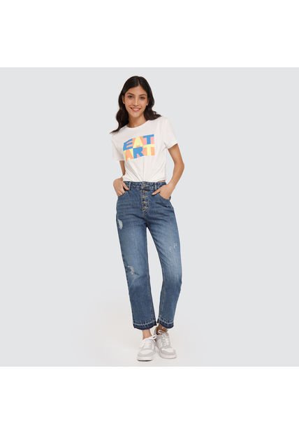 Jean Para Mujer Straight Color Azul  Marca Ostu #40160284