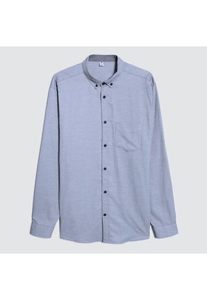 Camisa Para Hombre Manga Larga Con Bolsillo Color Azul  Marca Ostu #60010637