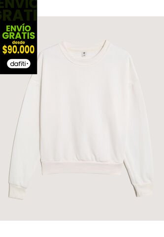 Buzo  Para Mujer Cuello Redondo Color Marfil Marca Ostu #40060433 Ostu