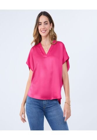 Blusa Para Mujer Manga Corta Color Purpura Marca Ostu #40121108 Ostu