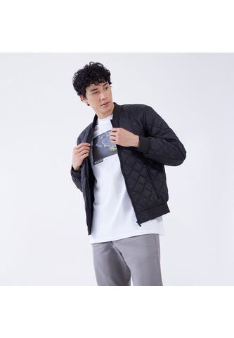 Chaqueta Para Hombre Bomber Color Negrocarbon Marca Ostu #60080107 Ostu