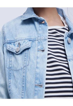 Chaqueta Para Niña Trucker Color Azul  Marca Ostu #90080036