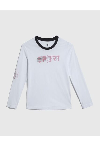 Camiseta Para Niño Manga Larga Color Blanco Marca Ostu #80090205