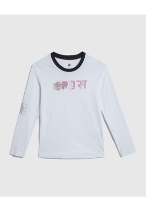 Camiseta Para Niño Manga Larga Color Blanco Marca Ostu #80090205