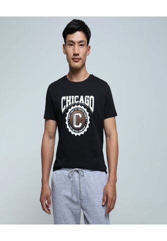 Camiseta Para Hombre Manga Corta Color Negro Marca Ostu #60091324 Ostu