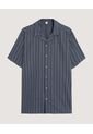 Camisa  Para Hombre Manga Corta Sin Bolsillo Cuello C Color Azul Marca Ostu #60010907 de Ostu