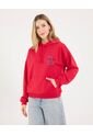 Buzo Para Mujer Hoodie Color Rojo Marca Ostu #40060406 de Ostu