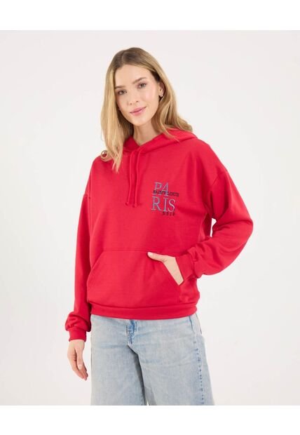 Buzo Para Mujer Hoodie Color Rojo Marca Ostu #40060406