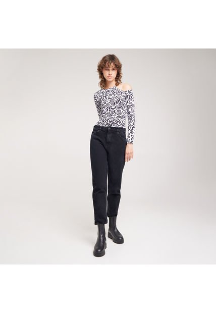 Jean Para Mujer Mom Color Negro Marca Ostu #40160254