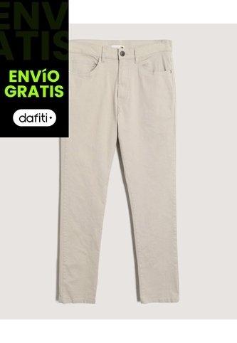 Pantalón  Para Hombre 5 Bolsillos Color Beige Marca Ostu #60070536 Ostu