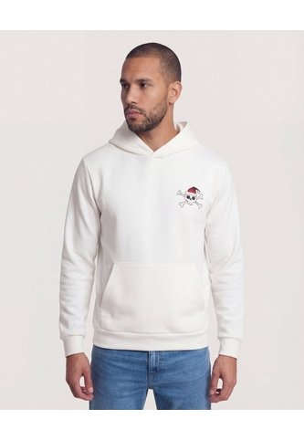 Buzo Hoodie Jack Skeleton Navideño  Para Hombre Crema Ostu Ostu