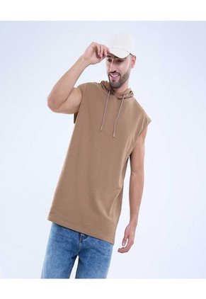 Camiseta Para Hombre Manga Sisa Cuello Redondo Color Café Marca Ostu #60091389