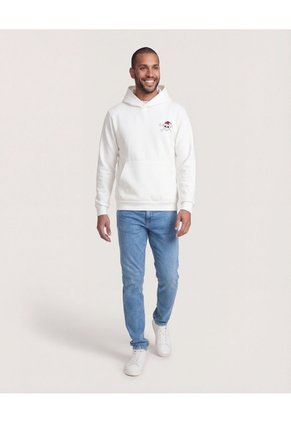 Buzo Hoodie Jack Skeleton Navideño  Para Hombre Crema Ostu