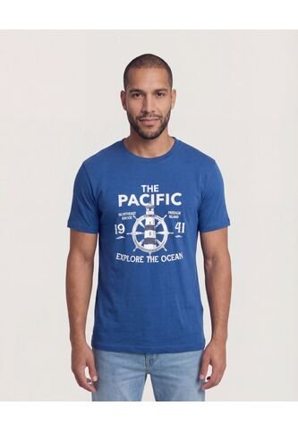 Camiseta  Para Hombre Manga Corta Cuello Redondo Color Azul Marca Ostu #60091899 Ostu