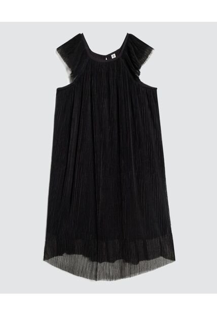 Vestido Para Niña M/Sisa Corto Color Negro Marca Ostu #90170066