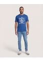 Camiseta  Para Hombre Manga Corta Cuello Redondo Color Azul Marca Ostu #60091899 de Ostu