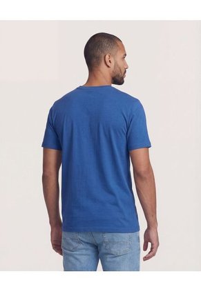 Camiseta  Para Hombre Manga Corta Cuello Redondo Color Azul Marca Ostu #60091899